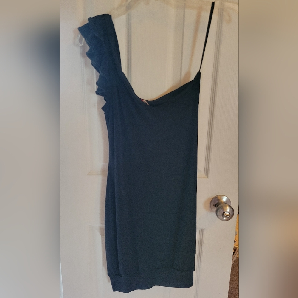 Ruby Rox Blue One Shoulder Cut Out Dress - Picture 2 of 3